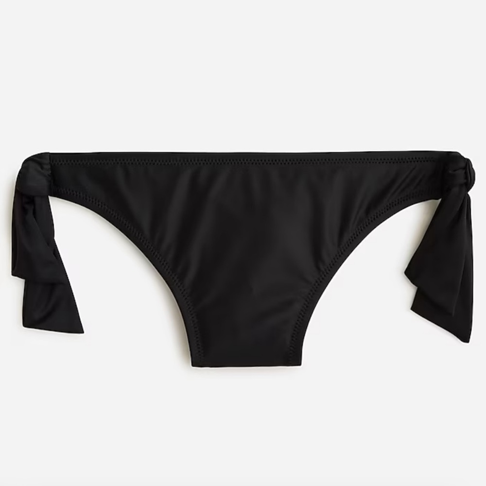 NWT J. Crew Bow-tie hipster full-coverage bikini bottom in Black